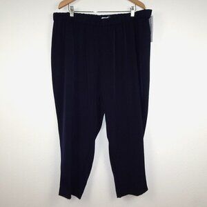 Calvin Klein Knit Pants Women's Plus Size 2X Blue Elastic Waist Work Career